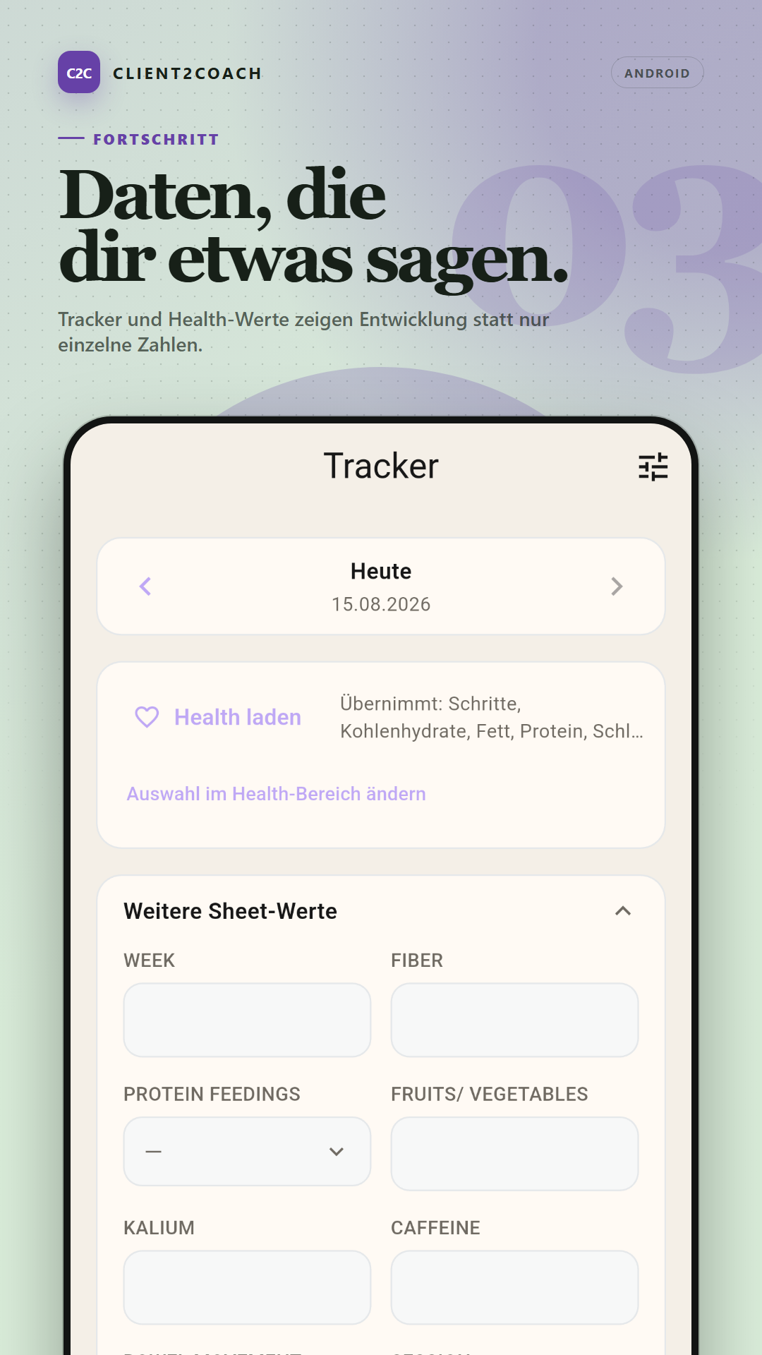 Android: Tracker und Health-Werte für den persönlichen Fortschritt